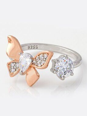 Butterfly Ring, 925 Sterling Silver Charmed Aroma Wanderlust Ring Collection